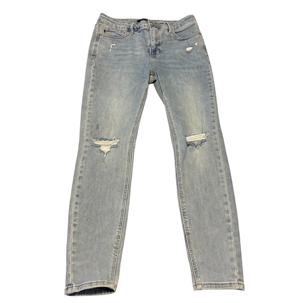 Judy Blue Mens Light Wash Distressed Skinny Jeans Size 13/31 JB88797 LT-CO
